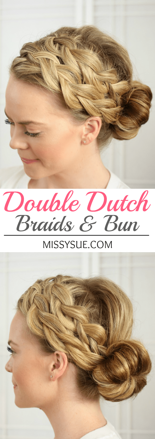 Double Dutch Braids and Bun | MissySue.com