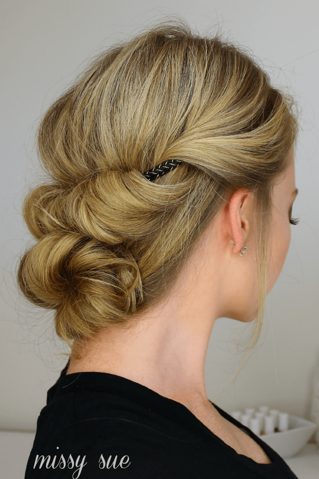 Tuck and Cover French Braid Half with a Bun