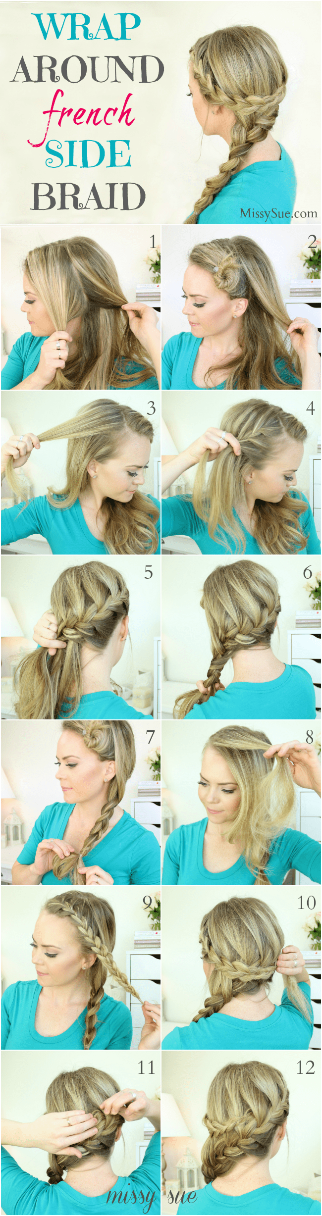 Wrap Around French Braid Pigtails