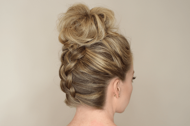 Upside Down Braid To Bun