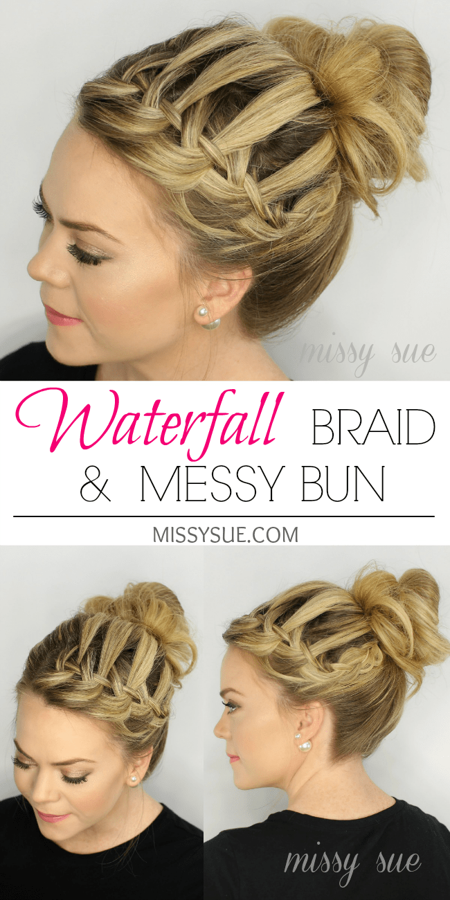 Waterfall Braid Top Knot