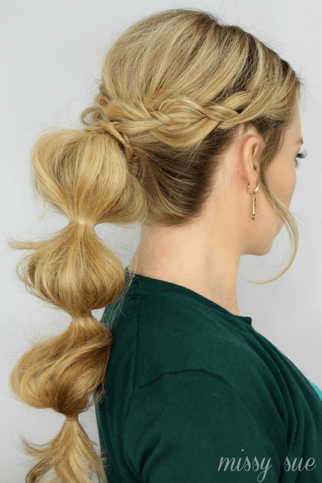 Braid Wrapped Bubble Ponytail | Braid 4