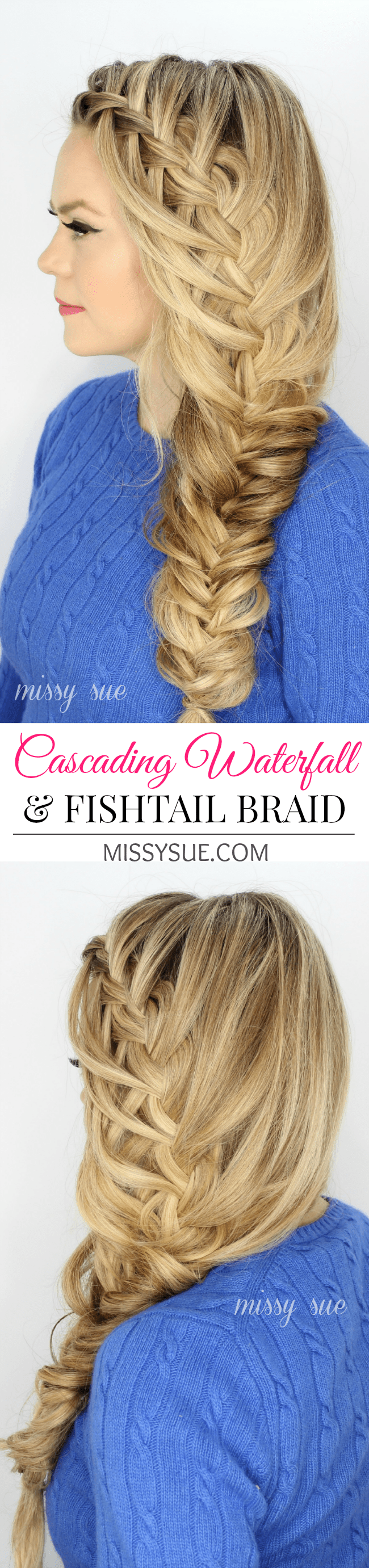 Cascading Waterfall Fishtail Braid