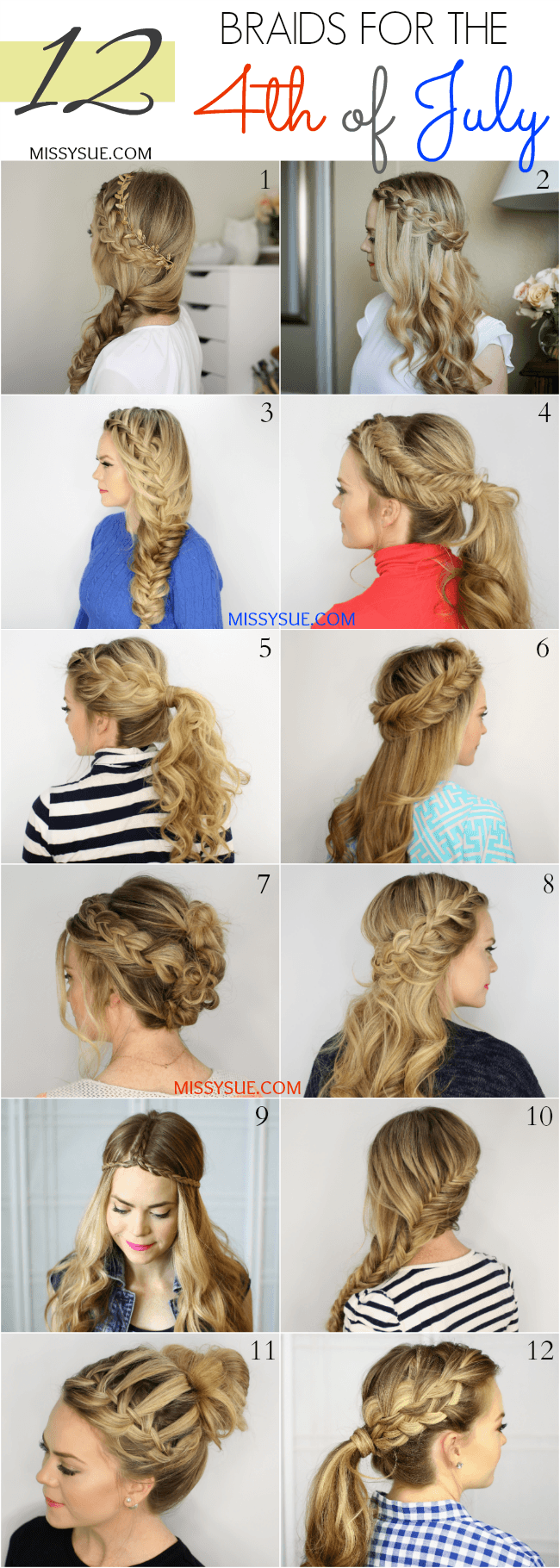 12 Braids for the Fourth of July | MissySue.com