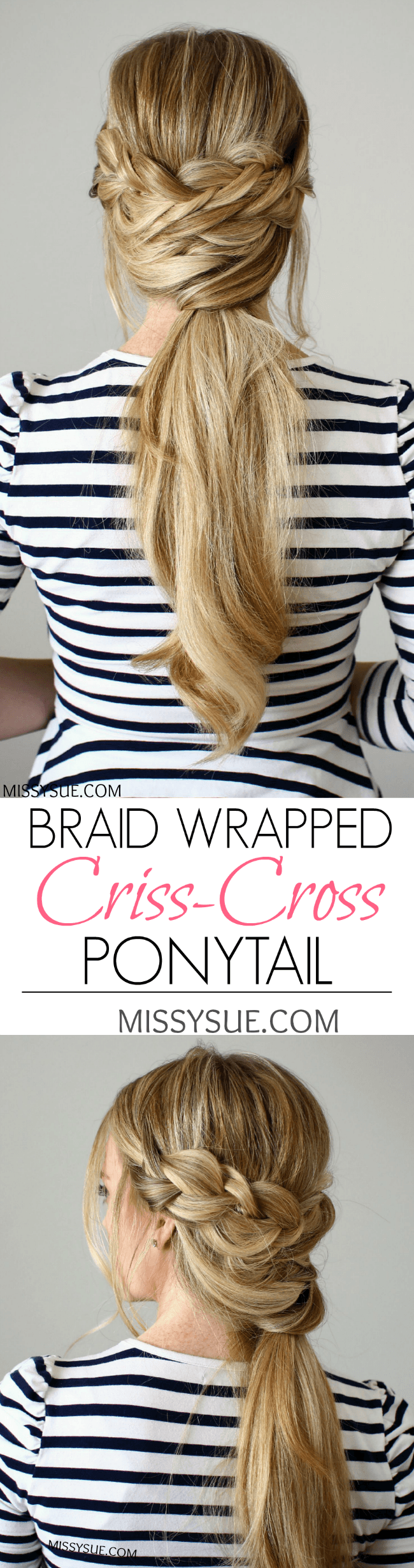 Braid Wrapped Criss-Cross Ponytail