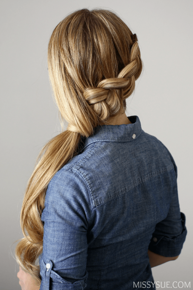 blonde hair with brown underneath ponytail