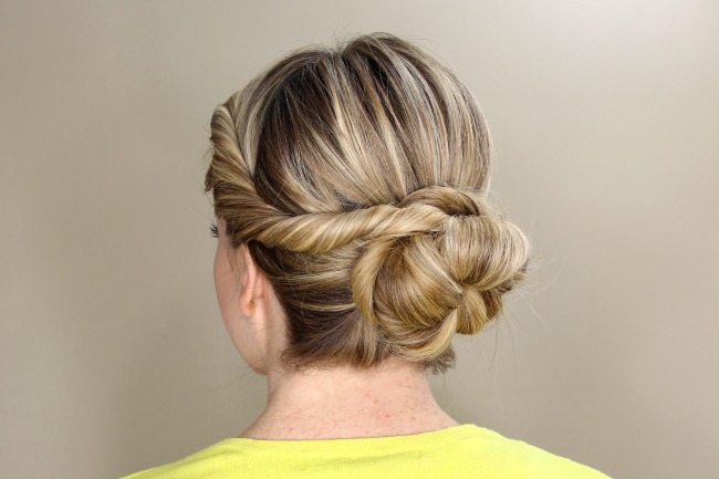 Image of Bun with a twist updo