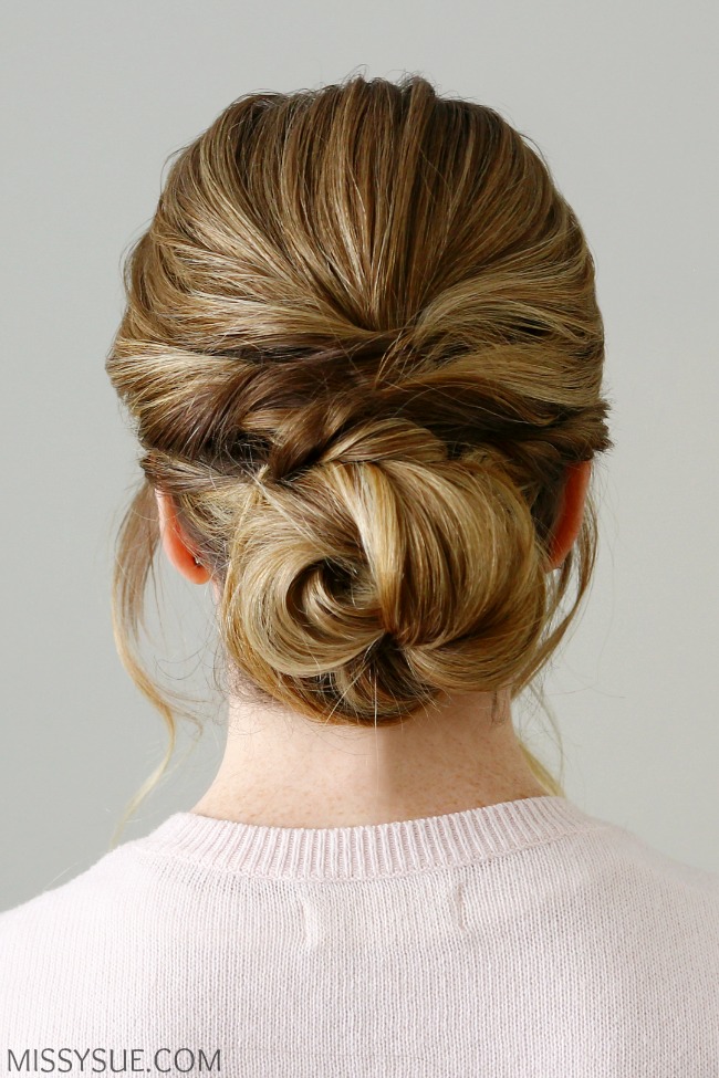 Image of Twisted low bun hairstyle