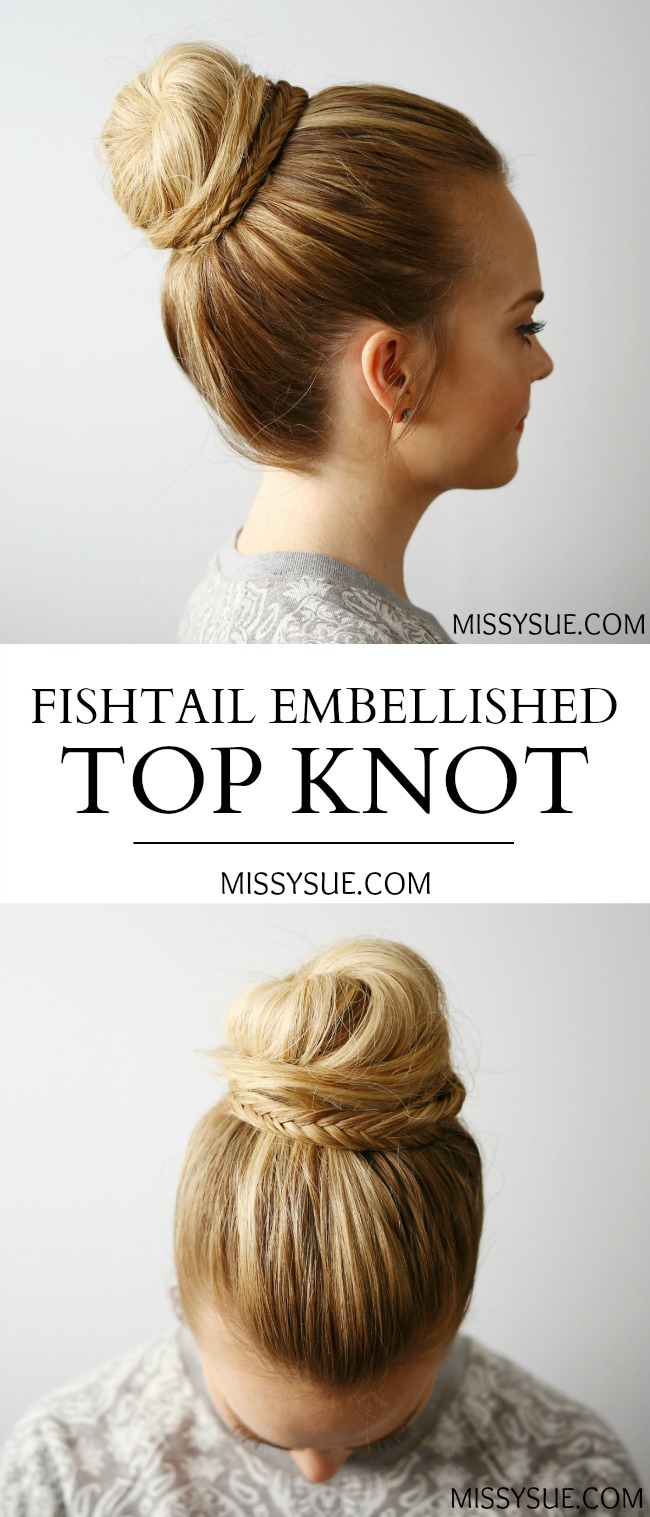 Fishtail Embellished Top Knot