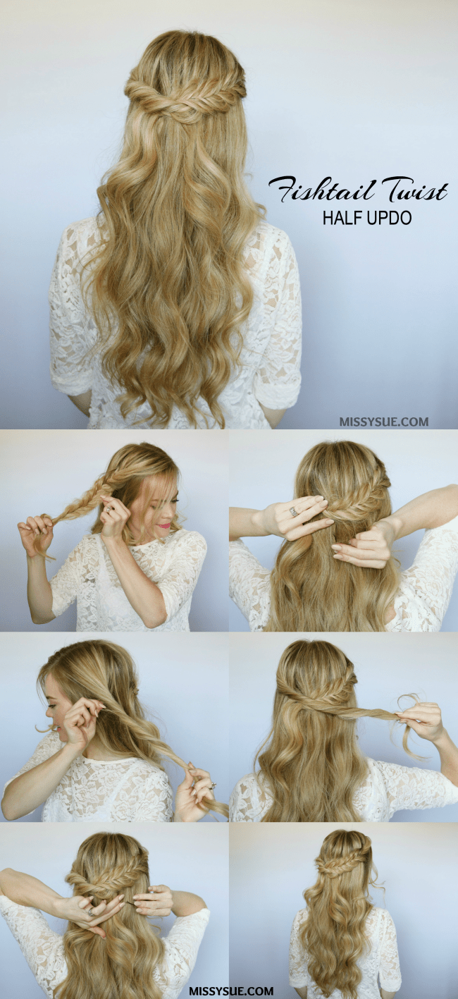 Braided Half Up Half Down Hairstyle Tutorial - Step By Step Tutorial