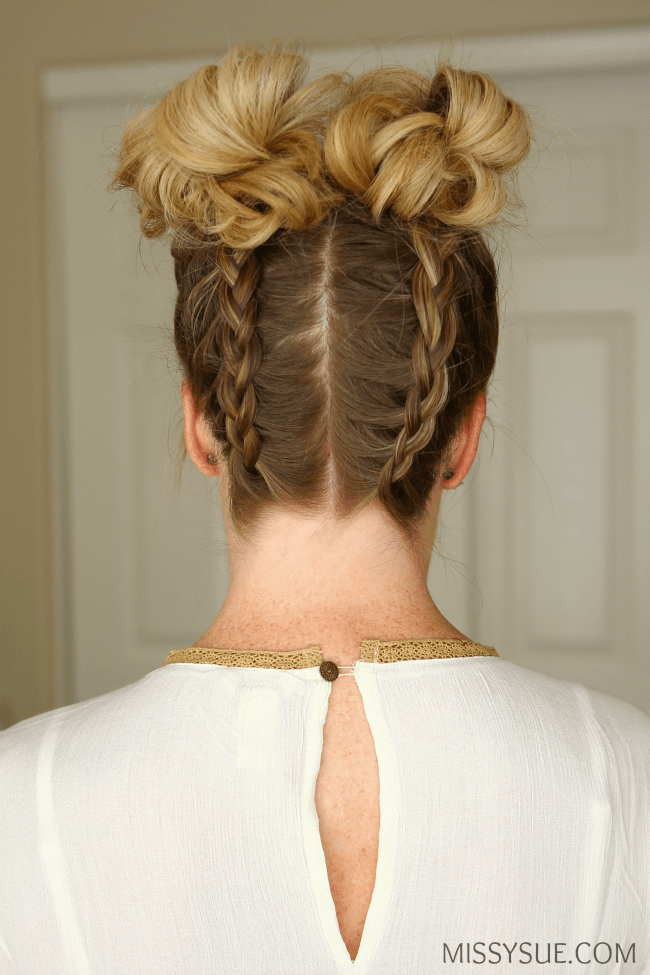 dutch-braids-double-high-buns-hairstyle