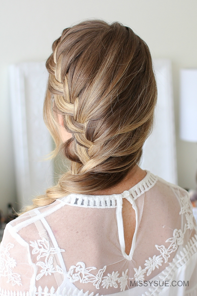 Onesided French braid hairstyle tutorial  Fab Fashion Fix