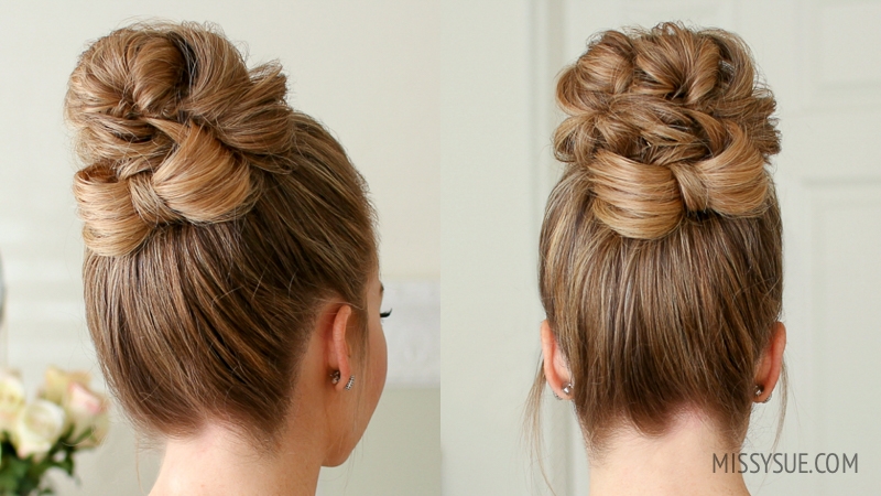 Hairstyle  Bun with Red Bow Stock Image  Image of college back 139474103