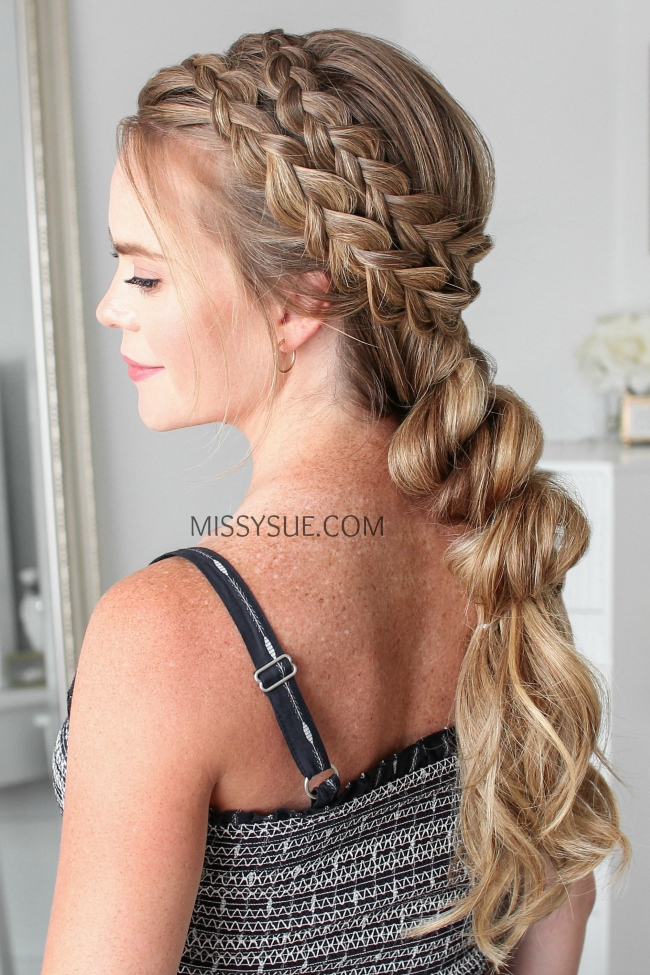 Image of Pulled-out dutch braid hairstyle